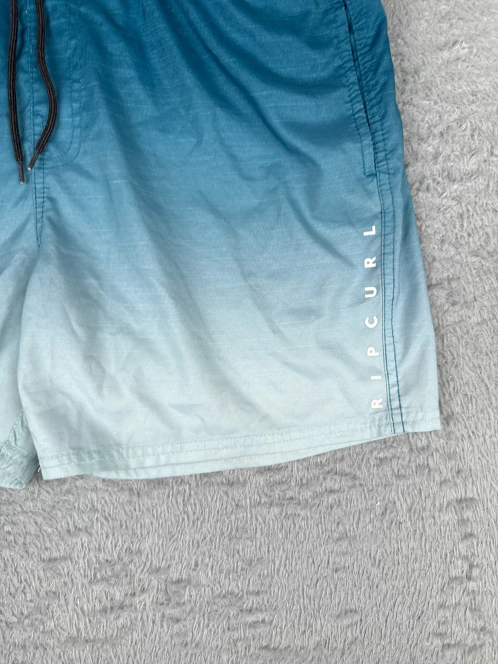 Ripcurl Swim Trunks Mens Medium Blue Lined Elastic Waist Lay Days Swim Beach 5" - Image 2 of 4