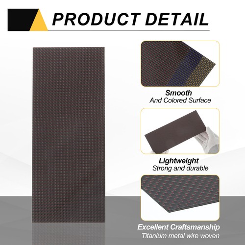 1 Pcs 3K Carbon Fiber Sheet 250x100x2mm Board with Red Metallic Threads - Afbeelding 3 van 5