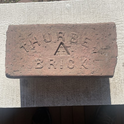 #ad Antique THURBER BRICK Like those in the Fort Worth Stockyards w acrylic riser $40.00