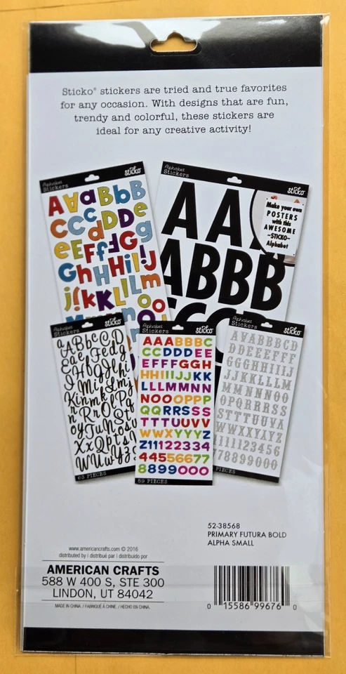 Alphabet (Numbers & Letters) Stickers/  Multi-Color/89 pieces  - Image 2 of 2