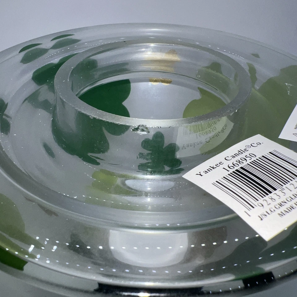 Tarro de velas Yankee sombra J/S vidrio ST PATS DAY tréboles oro verde ULTRA RARO Foto 4 de 4