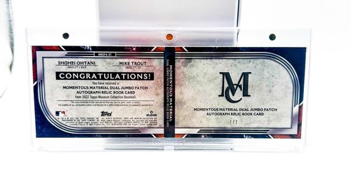 TOPPS OHTANI AND TROUT AUTO BOOKLET 1/1. GAME WORN LOGO PATCHES *HOLY GRAIL* - Picture 2 of 2