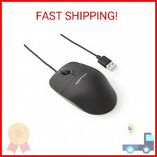 Amazon Basics 3-Button USB Wired Mouse with Scrolling and Tracking - Standard, B