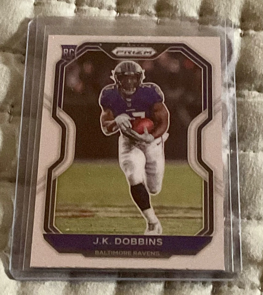 2020 Panini Prizm Football JK J.K. Dobbins Silver Holo Prizm Rookie Card #379 - Image 2 of 3