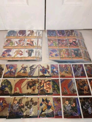 Fleer 1995 Marvel Metals KOMPLETT! Silber Flashers Gold & Metall Blaster + Basis