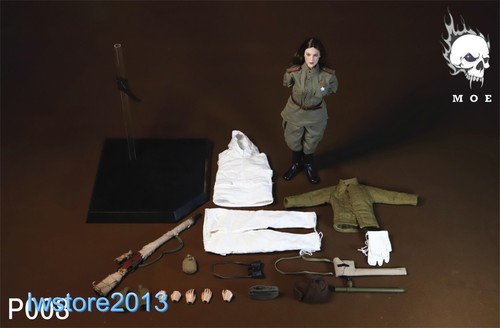 Figura de acción femenina MOETOYS 1/6 P008 francotirador soviético de asalto a la nieve 12" ropa juguete - Imagen 2 de 13
