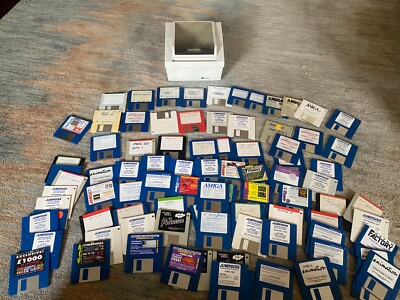 Lot of 89 Amiga  Software 3.5'' Floppy Disks Games Commodore Cover Disk