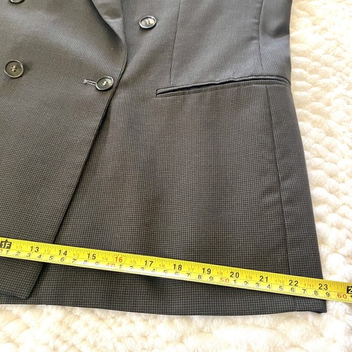 Bachrach Double Breast Wool Sport Coat Blazer Mens 40R Houndstooth Black/Brown - Picture 13 of 16