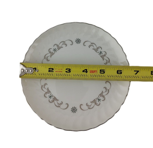 Westminster by Syracuse Silhouette Bread Plate 6 1/2" Gray Scrolls Dots Silver - Picture 8 of 8