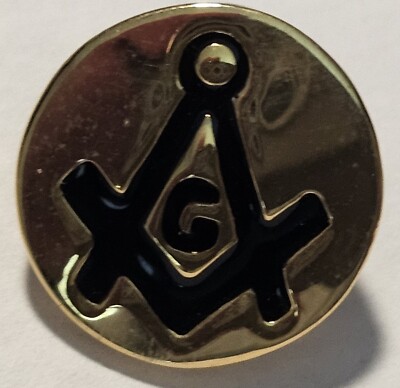 Vintage Masonic Goldtone & Enamel Member Lapel Pin