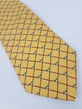 Brooks Brothers Makers Silk Tie Yellow Golf Clubs Men Necktie 58 x 3.75