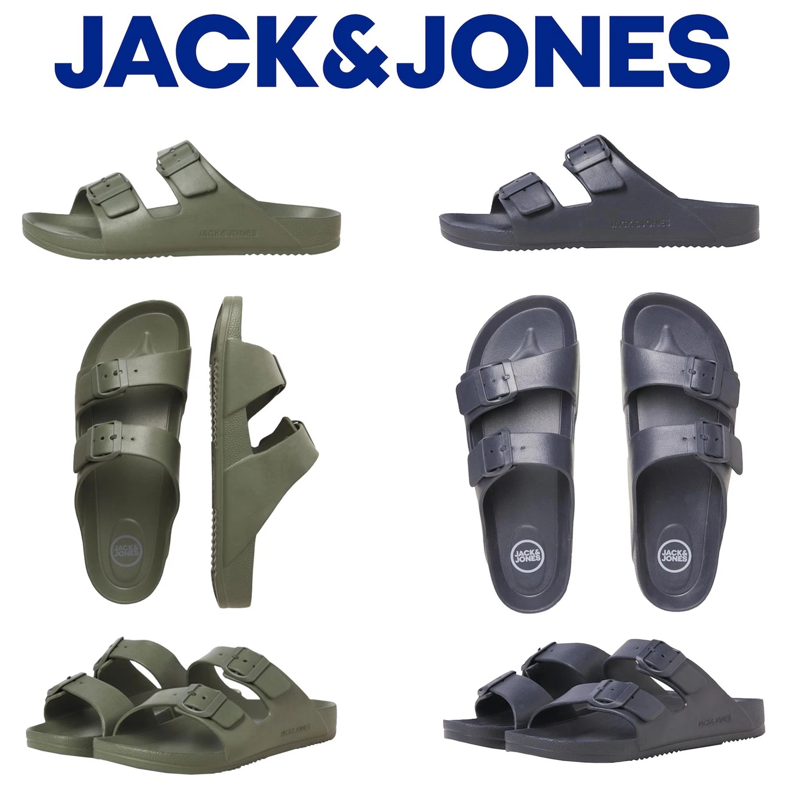 Men's Slide Sandal with Two Adjustable Straps Indoor & Outdoor Sandal, 6UK-12UK