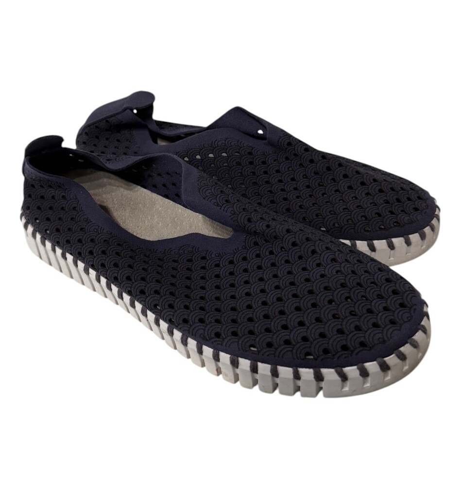 ILSE JACOBSEN Tulip 139 Shoes Flat Slip On Navy Blue Women’s Sz EU 37