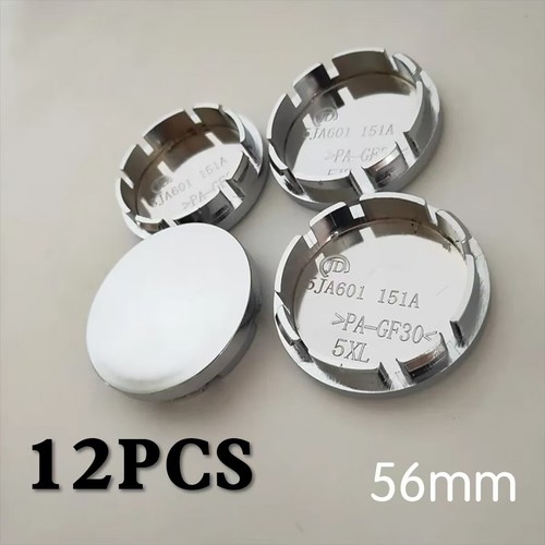 1-12 56mm Universal Chrome Car Wheel Center Cap Tyre Rim Hub ABS Plastic Cover - Picture 13 of 13