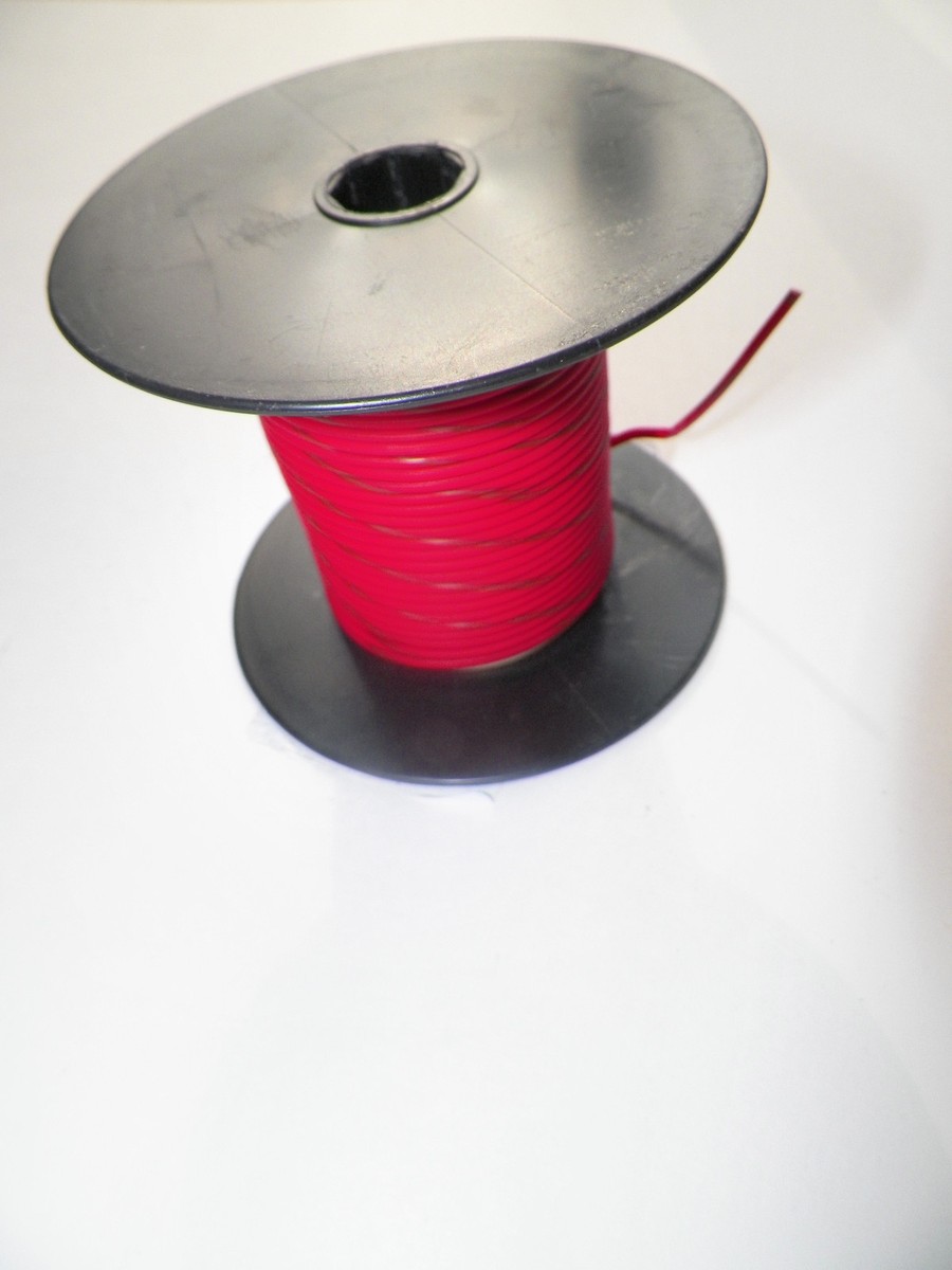 100ft Spool 16 Gauge GXL Hi-Temp Automotive Wire | White With Red Stripe