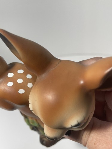 Vintage Pair 2 Leaping Bambi Deer Fawn Doe Big Eyes Japan Kitschy 1950s Ceramic - Picture 5 of 12