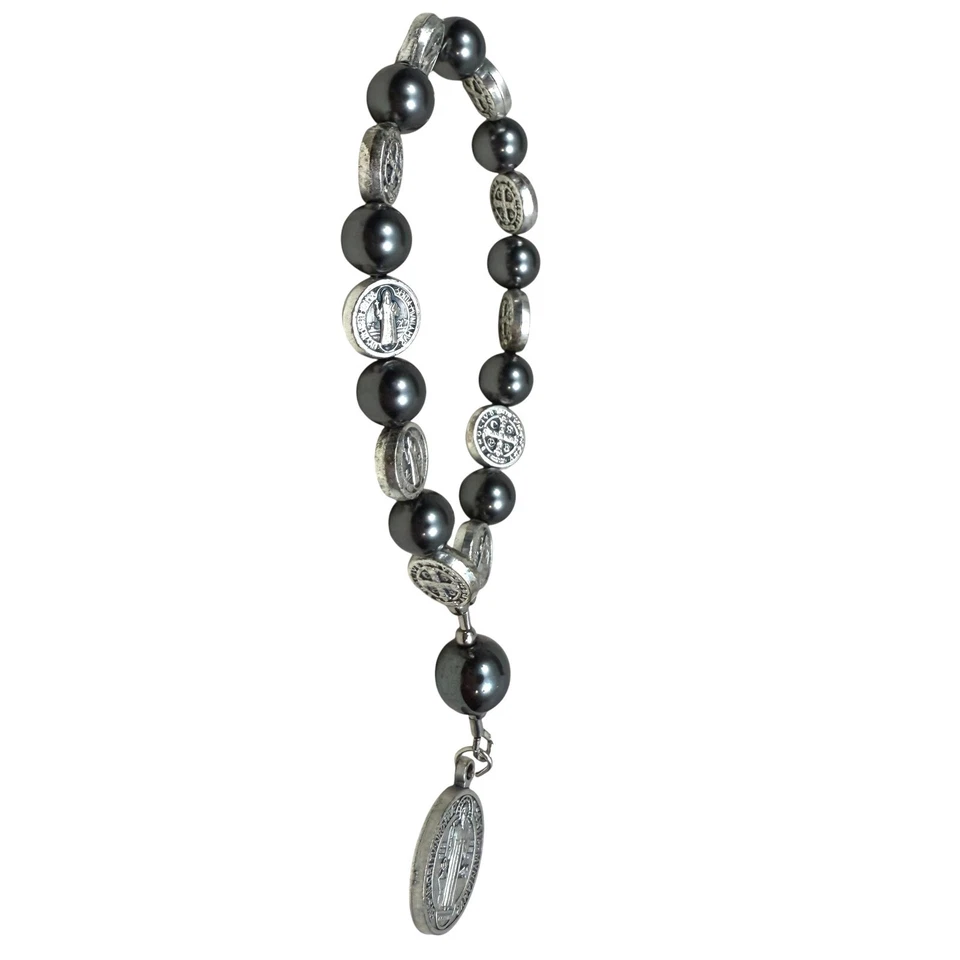 St. Benedict защиты четки браслет черный Swarovski стекла хрустальные бусины 5 в - Изображение 4 из 4