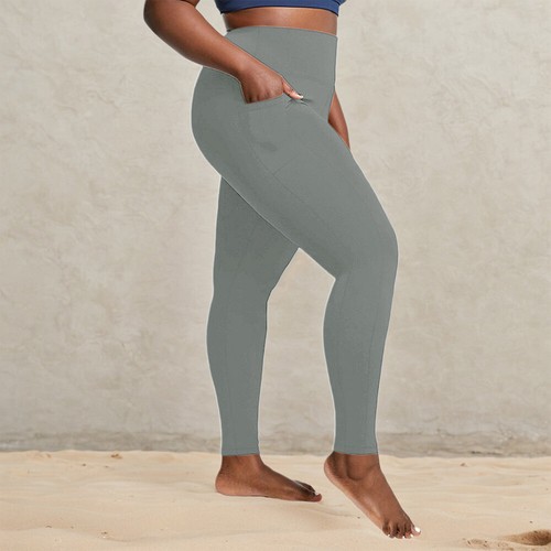 Plus Size Womens High Waist Pockets Leggings Sporty Gym Yoga Pants Trousers AU - Picture 18 of 31