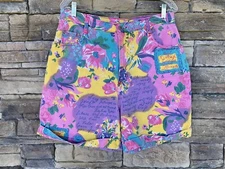 Vintage Gitano Y2K Floral Art Denim High Rise Shorts Size 18 W 32