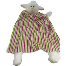 Fat Rat Family Pink Minky Green Polka Dots Satin Lamb Security Lovey Blanket
