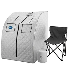 Durasage Large Portable Personal Steam Sauna Spa for Relaxation at Home - Silver