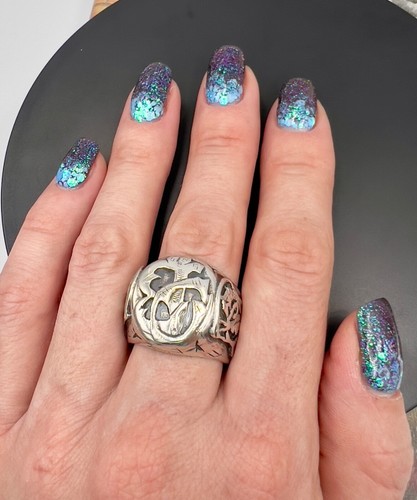 Exclusive - handmade !!! Ukraine Vtg Sterling SILVER 925 Ring MENS 11.5 - Picture 10 of 20