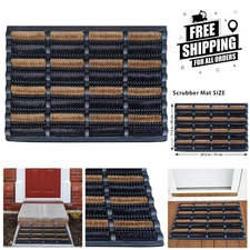 Stylish Striped Mud Scrubber Tray Mat - Eco-Friendly, Non-Slip, 29.5 x 17.5 Inch