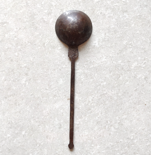 19c Antique Handcrafted Iron Ladle Spoon Boho Farm House Rustic Retro Decor IR97 - Picture 5 of 8