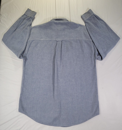 Structure Blue Original Outdoor Shirt Mens M Button Down Waffle Knit Long Sleeve - Picture 8 of 14