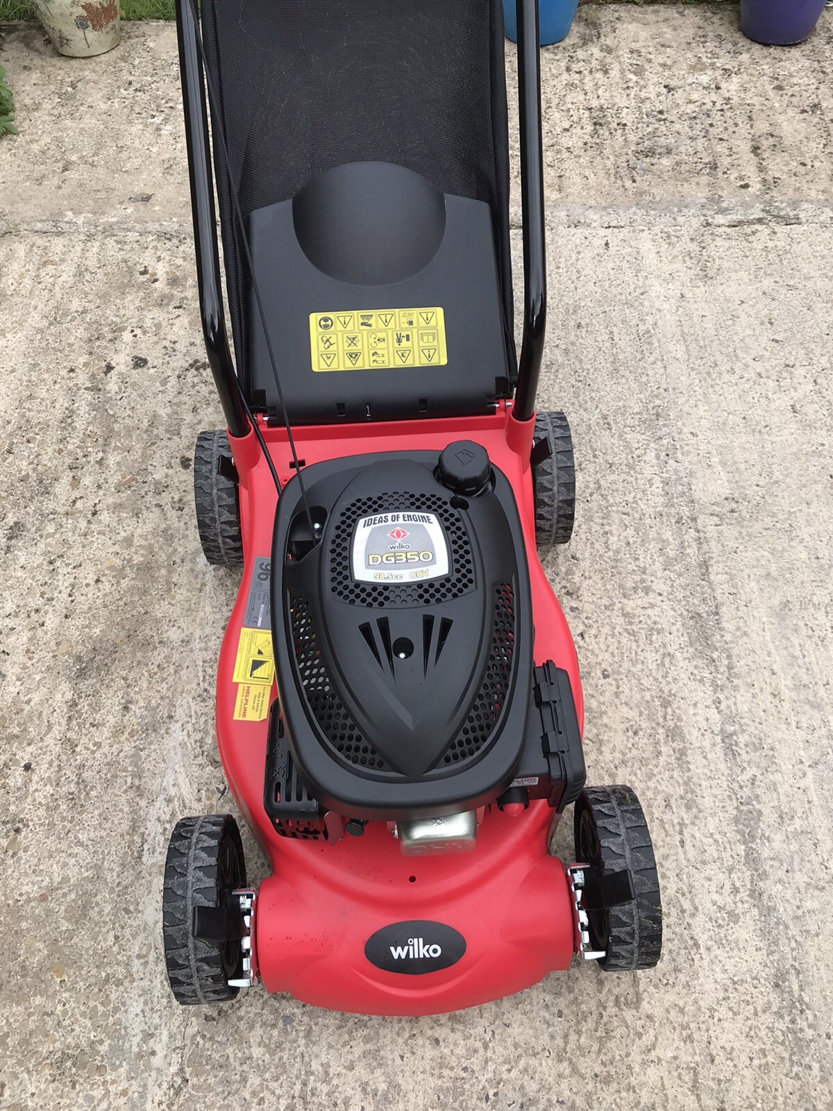 Wilko 98.5cc Push Petrol Lawn Mower Used Once Small Fault eBay