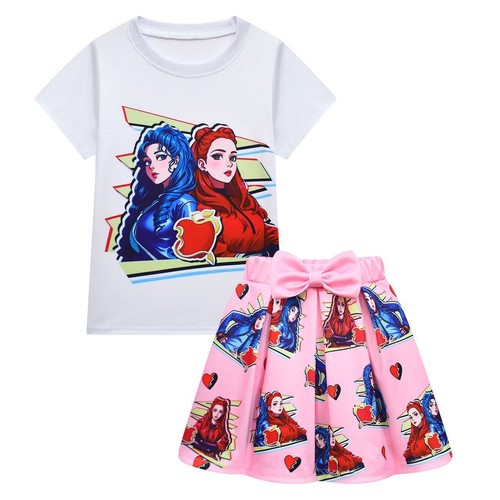 Descendants 4-12 year old Girl Skirt Short sleeved Skirt Bag 3-Piece Set - Picture 6 of 33