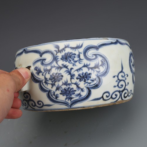 8.8"Old Chinese antique the Ming dynasty Blue and white Deer patternXiaoliangdun - Picture 4 of 7
