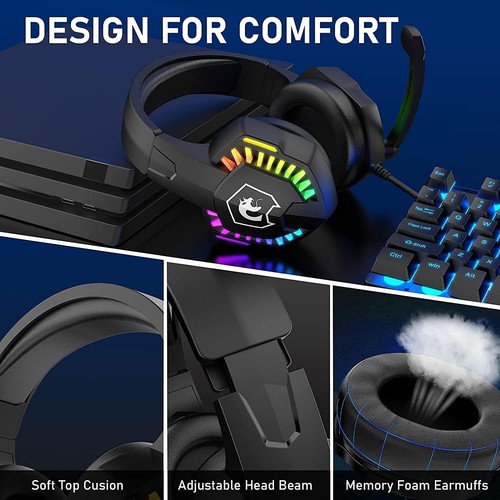 MAMBA SNAKE CY907 RGB Wired Gaming Headset, with Microphone, Bass Surround - Picture 3 of 18