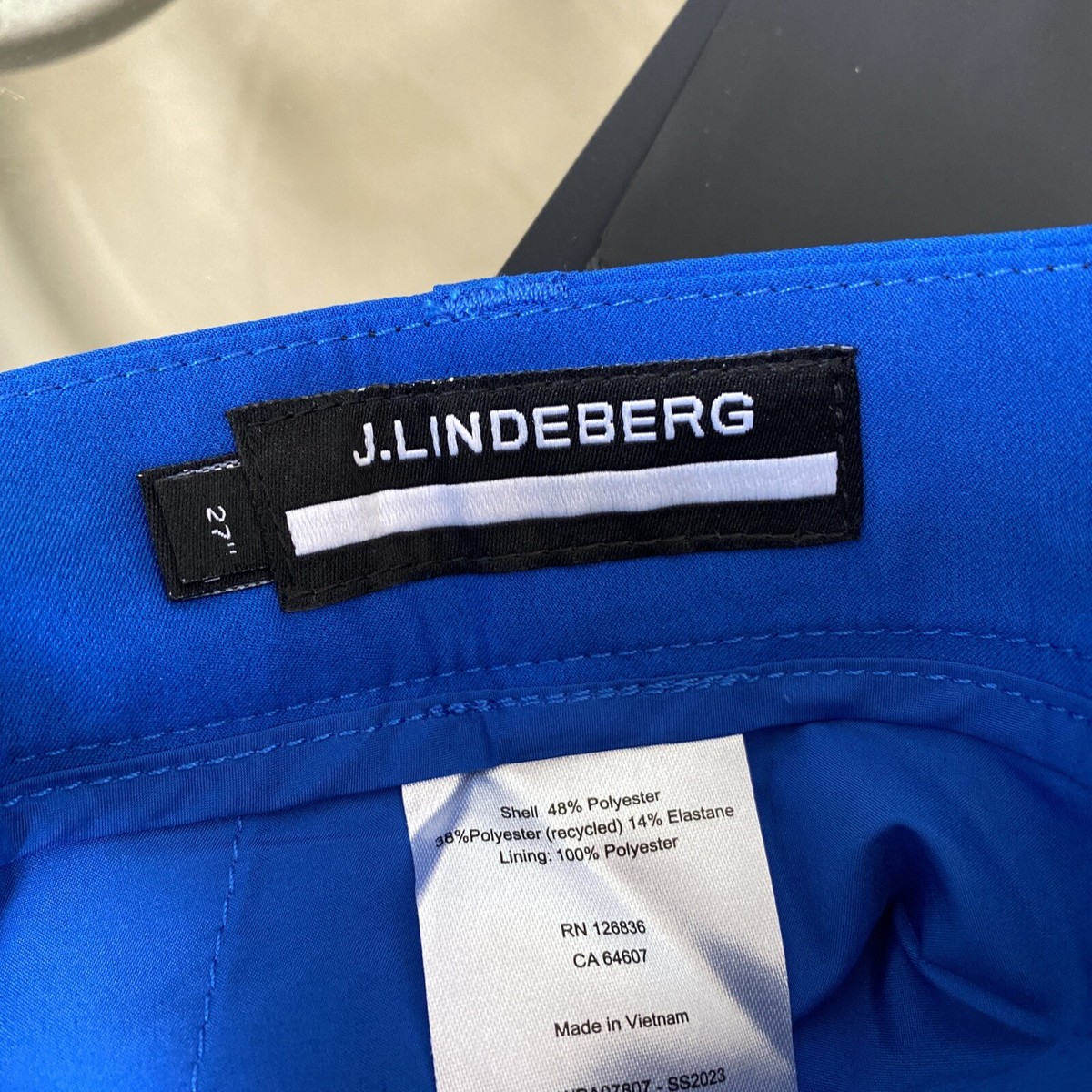 J.LINDEBERG レディースパンツ 27サイズ 幾何学模様 J.Lindeberg Women's Pia Golf Pant GWPA07807 Lapis Blue Waist