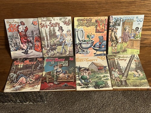 (8) Vintage 1972-74 Sex to Sexty Volumes Adult Humor Cartoons #40-43,45,46,54,60