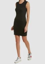 $80 Lanston Women's Gray Solid Sleeveless Cotton Twist-Back Shift Dress Size S