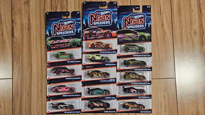Hot Wheels Neon Speeders Series 1 & 2 Lot of 14 No