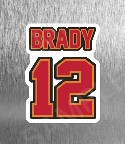 Magnet Die Cut Tom Brady #12 Tampa Bay Buccaneers NFL Refrigerator Fridge PC - Picture 1 of 1