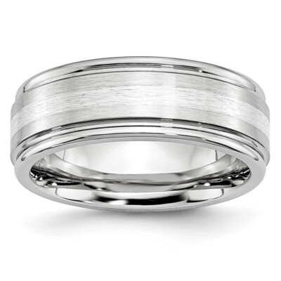 Stechbeitel Kobalt 925 Sterling Silber Inlay satiniert und poliert 8 mm Band S:10