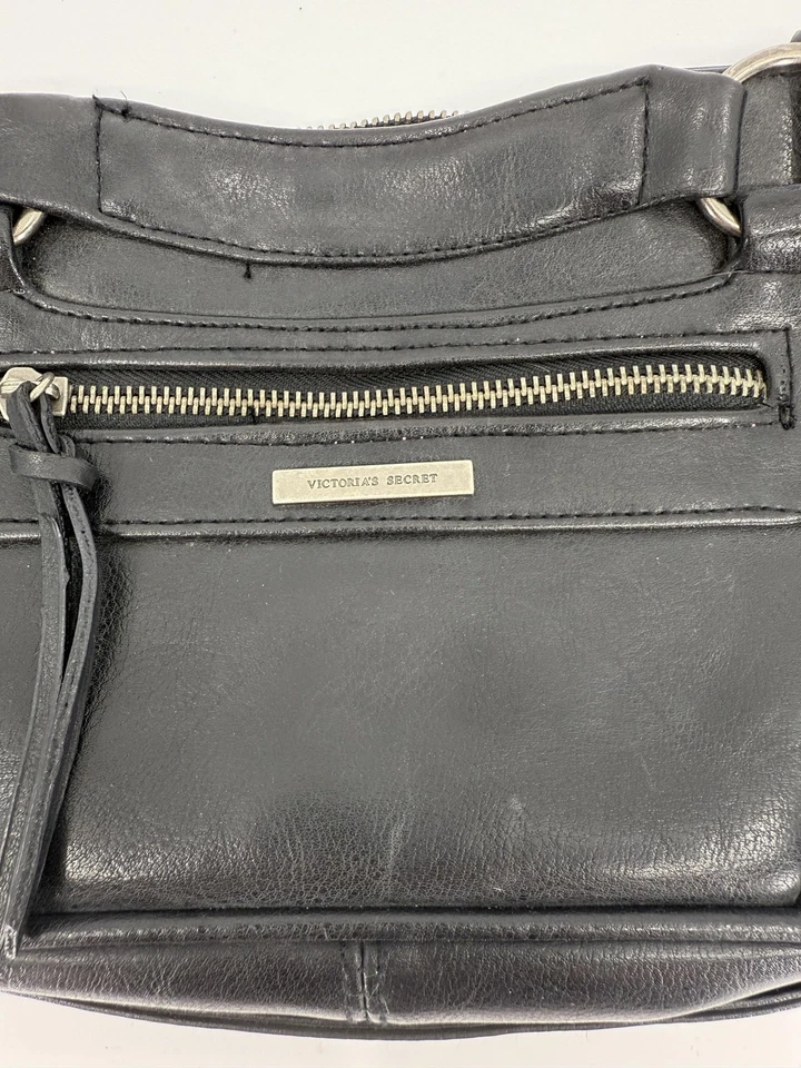 Victorias Secret Vintage Shoulder Bag Womens Black Faux Leather Purse - Image 3 of 4