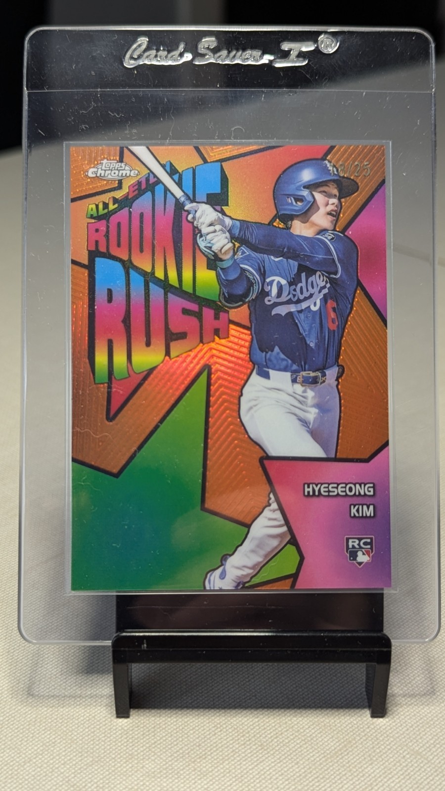 2025 Topps Chrome All-Etch Rookie Rush RC Hyeseong Kim Orange /25 LA Dodgers