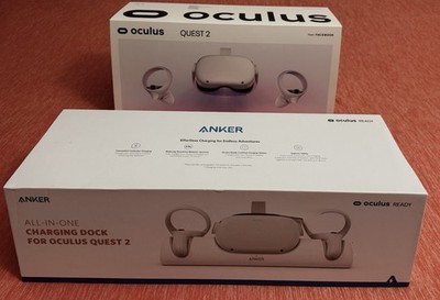 Oculus /Meta Quest 2 (128GB) + Anker Charging Dock + Kiwi Headset  Lot.