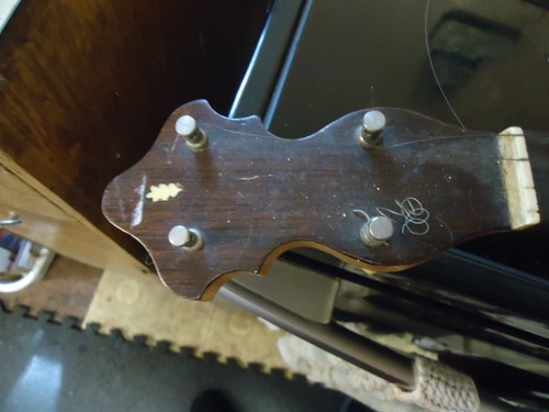 Vintage 4 STRING BANJO BELL BRAND TAILPIECE AUGUST HANSON - Picture 6 of 10