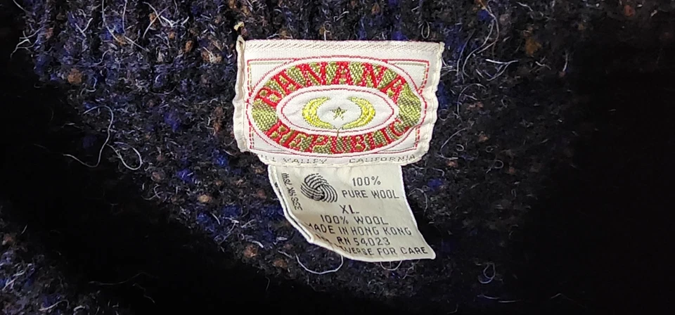 Vintage 80s Banana Republic Confetti Pure Wool Sweater XL Multicolor Banana labl - Image 3 of 4