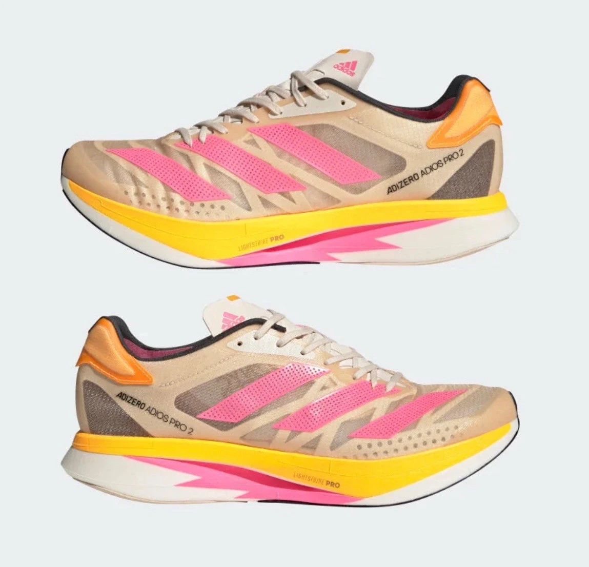 Adidas Adizero Adios Pro 2 \'Halo Ivory Ultra Pop\' NYC MENS 11.5 Adidas Adizero Adios Pro 2 Shoes Mens Size 10.5 Halo Ivory  main image 2