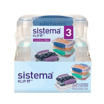 #ad Sistema Klip It 200 Ml Food Storage Containers Set Of 3 Bpa Free Microwave Safe $14.99