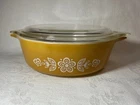 Vintage Pyrex "Butterfly Gold" 1 Pint Casserole Dish Ovenware w/ Glass Lid #470