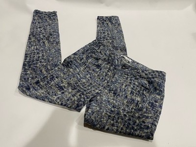 CAbi Blue and Gray Patterned Pants- size 4- style code 604