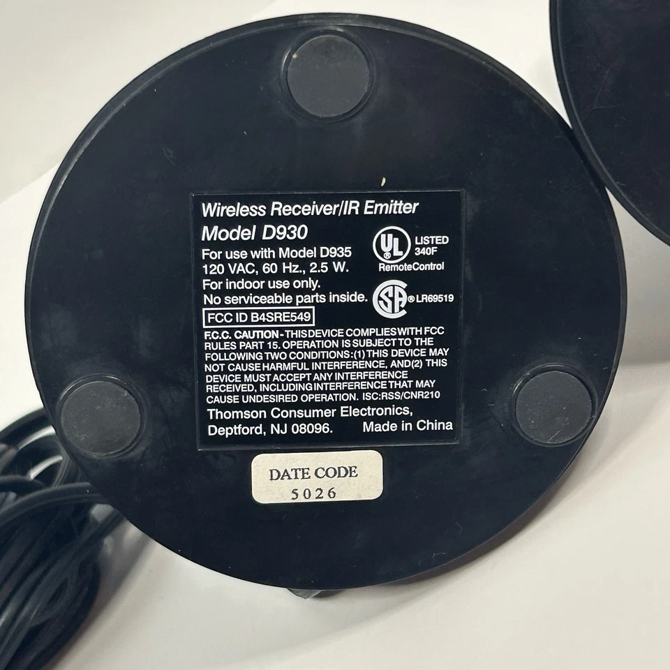 RCA Wireless Receiver & Transmitter - Model D935 & D930 - Untested - Image 4 of 4