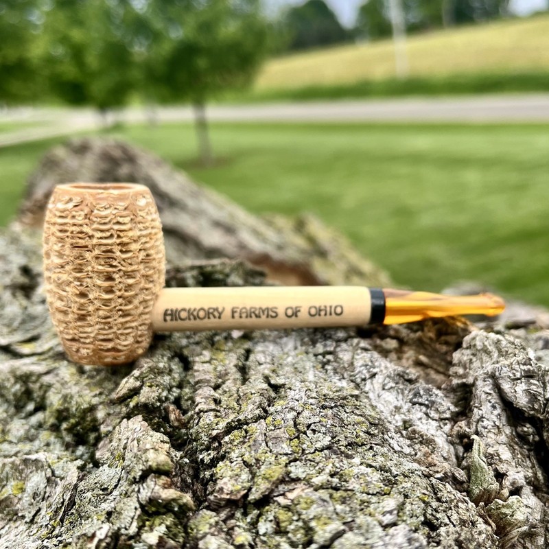 Missouri Meerschaum Corn Cob Pipe Pony Express  Hickory Farms Ad New Unsmoked 